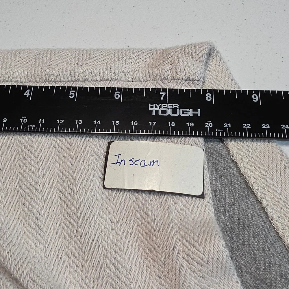 Vans Mens L Shorts Beige Grey Herringbone Knit Cotton Patch Pockets